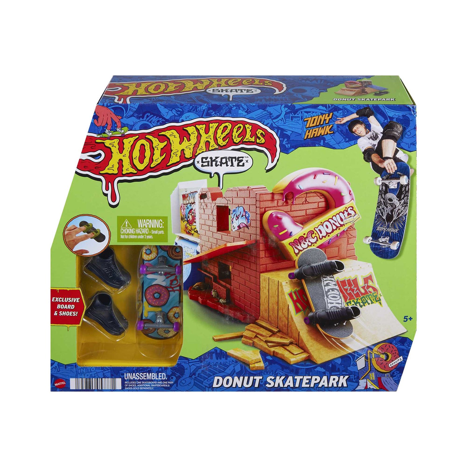 MATTEL - Hot Wheels Skate Arcade Skatepark Set - Con Fingerboard Firmato Tony Hawk + Scarpine